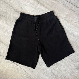 ALEXANDER WANG INSIDE OUT TERRY CLOTH SHORTS IN BLACK